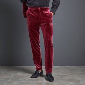 NWOT JAYWALKER (30) Men's Velvet Lined Stretchy Burgundy Dress/Casual Slacks